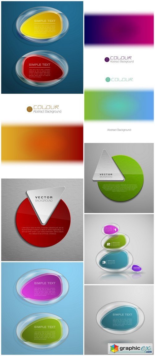 Colorful backgrounds abstract 9X EPS