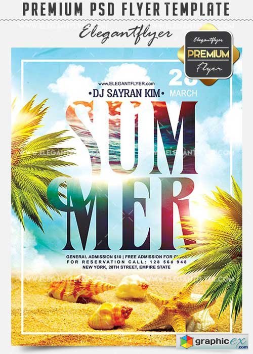 Summer Party V03 Flyer PSD Template + Facebook Cover
