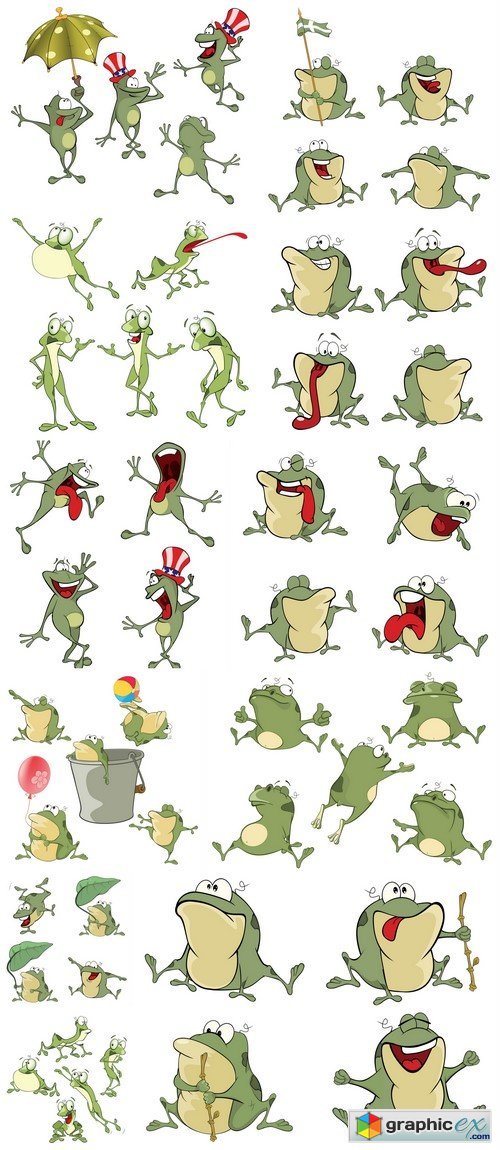 Cartoon toads 11X EPS