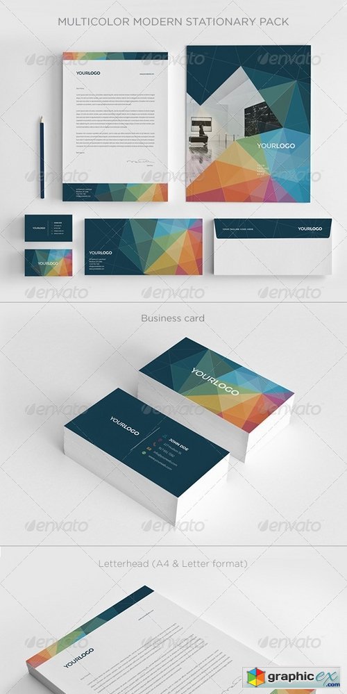 Multicolor Modern Stationery Pack 7281036