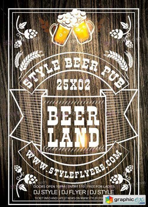 Beer Land V10 PSD Flyer Template