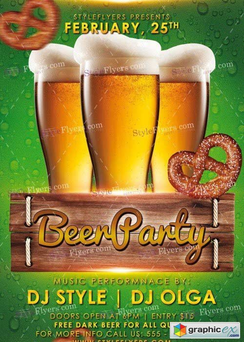 Beer Party V11 PSD Flyer Template