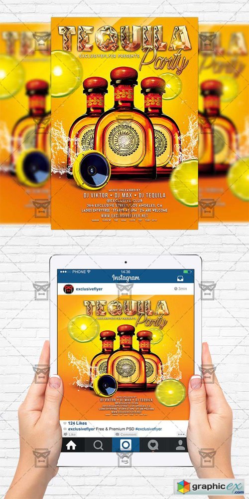 Tequila Party - Flyer Template+Instagram Size Flyer