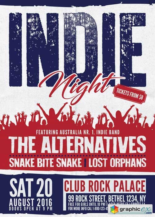 Indie Rock Alternative Party V8 Flyer Template