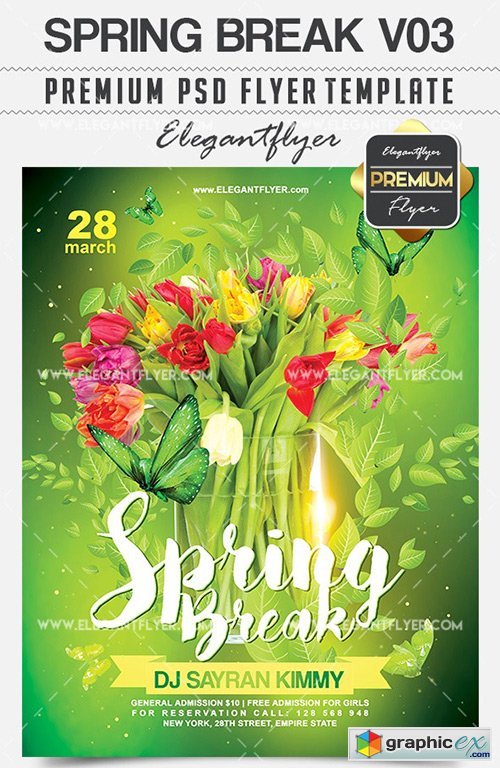 Spring Break V03  Flyer PSD Template + Facebook Cover
