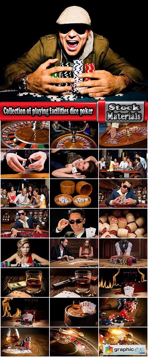 Collection of playing facilities dice poker cards roulette the winning bid 25 HQ Jpeg