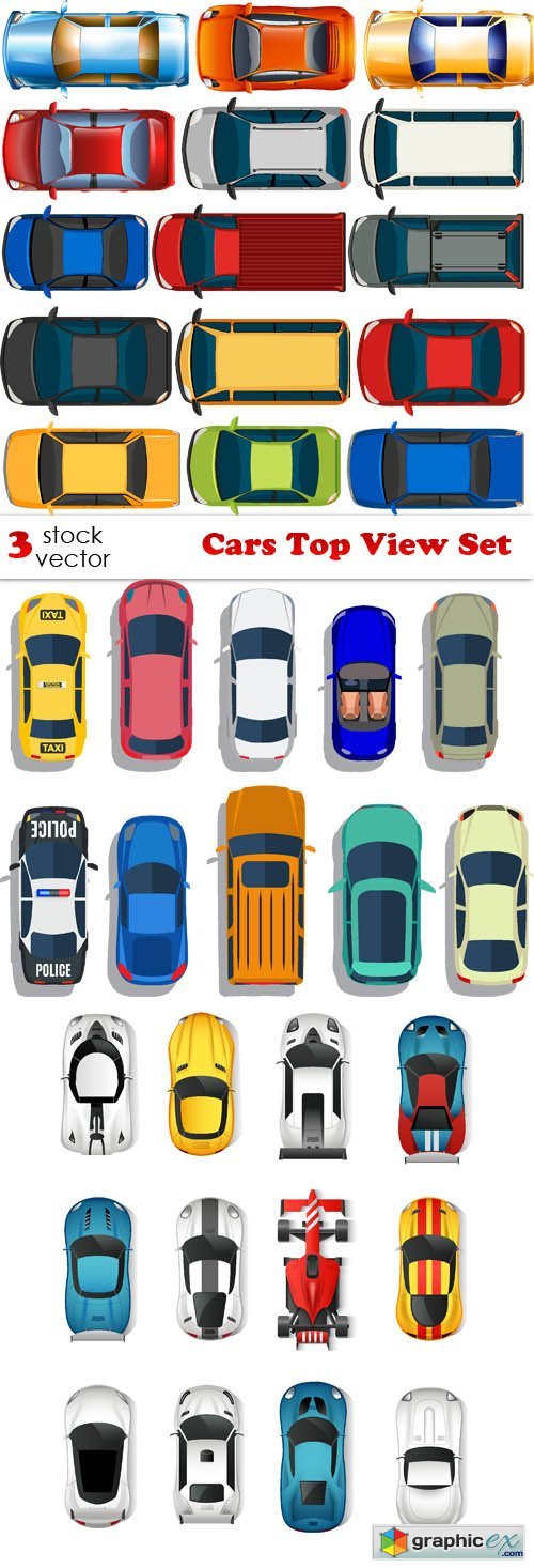 Cars Top View Set
