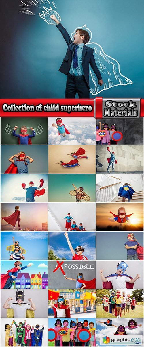 Collection of child superhero cape mask Superpower 25 HQ Jpeg