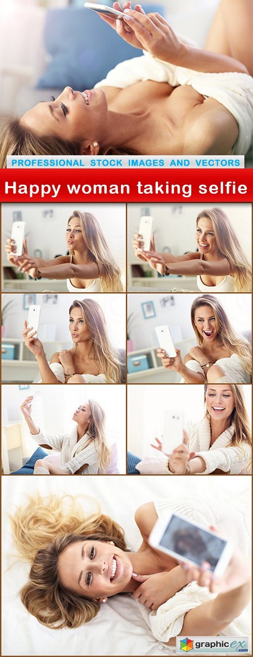 Happy woman taking selfie - 8 UHQ JPEG