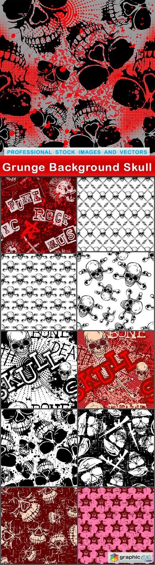 Grunge Background Skull - 11 EPS