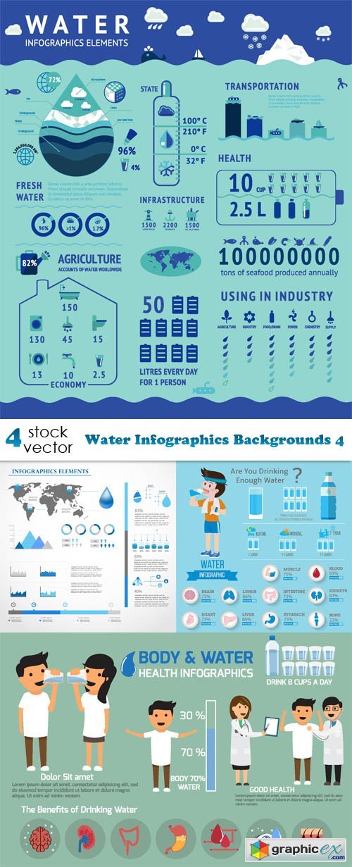 Water Infographics Backgrounds 4