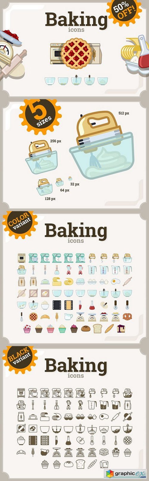 Baking icons set (69 + 66)