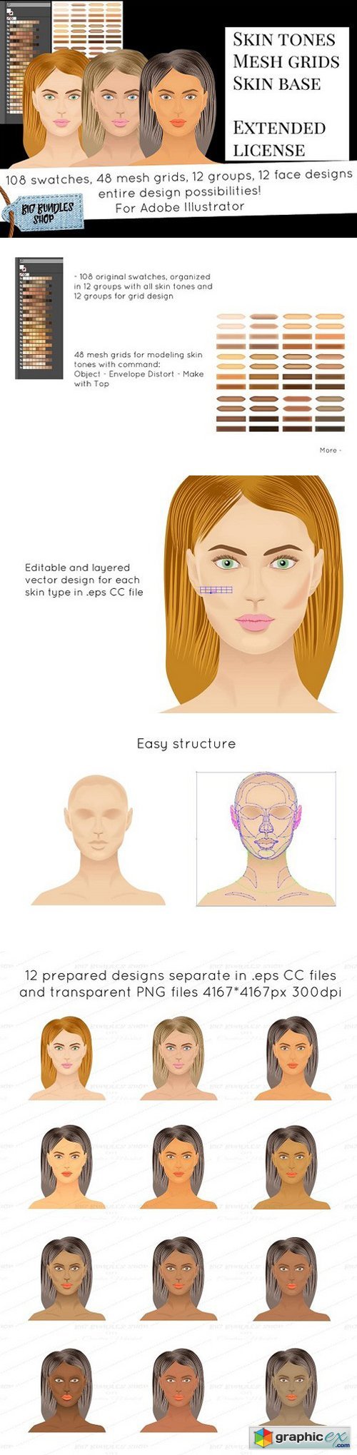 Skin tones - Adobe illustrator