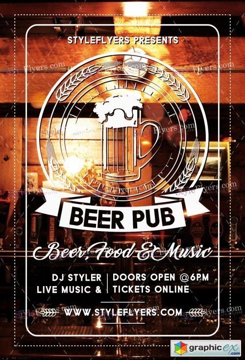 Beer Pub PSD Flyer Template