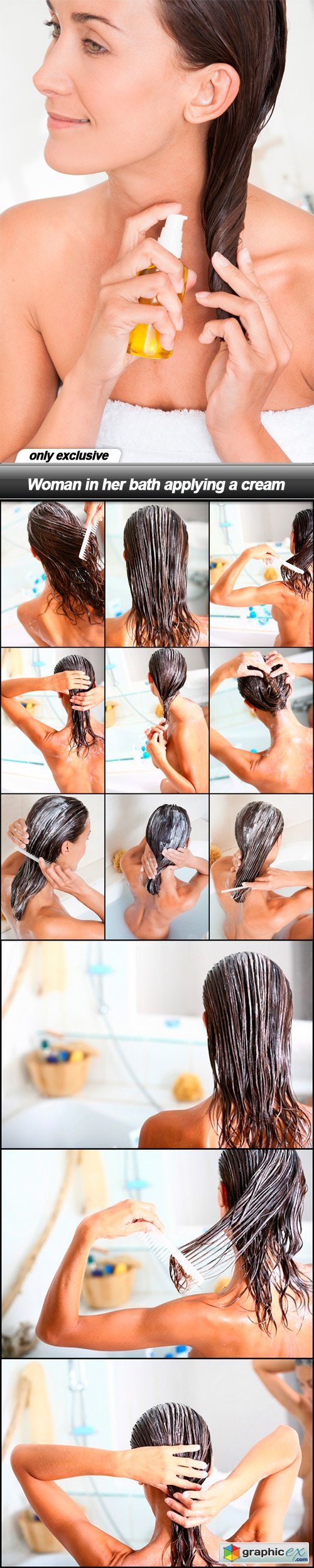 Woman in her bath applying a cream - 13 UHQ JPEG