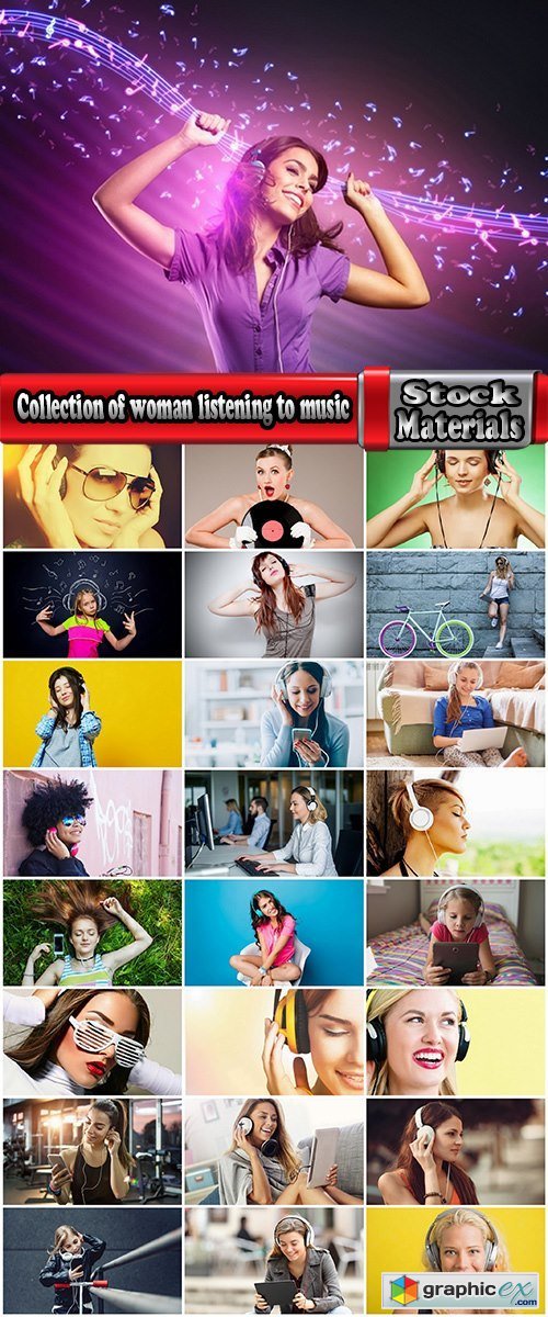 Collection of woman listening to music headphones amusement 25 HQ Jpeg