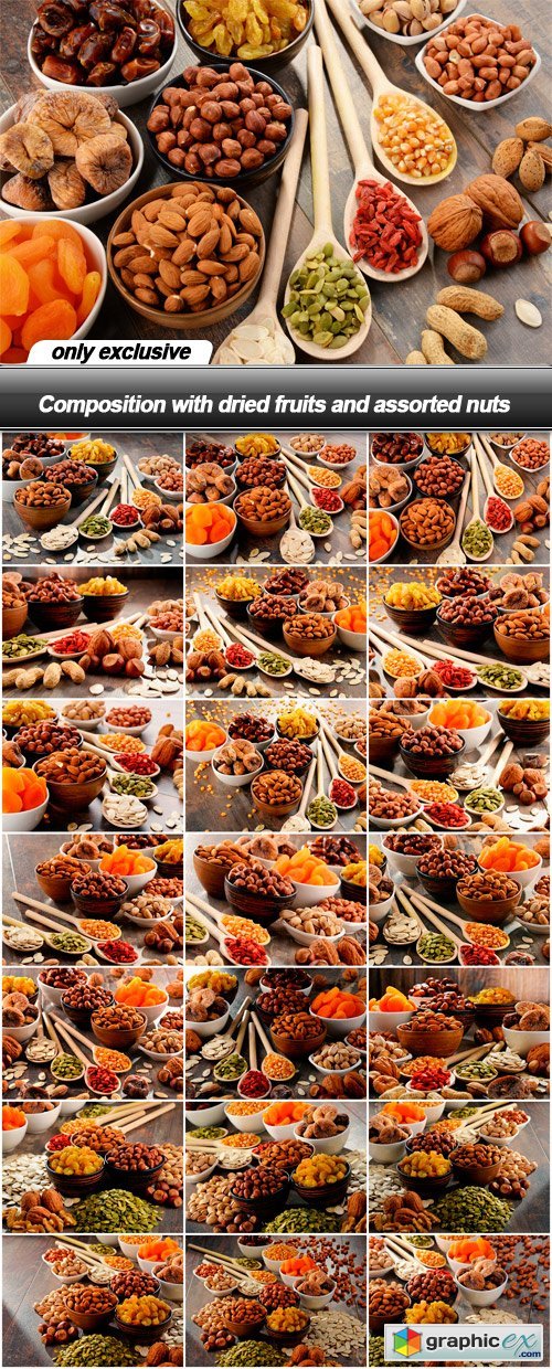 Composition with dried fruits and assorted nuts - 21 UHQ JPEG