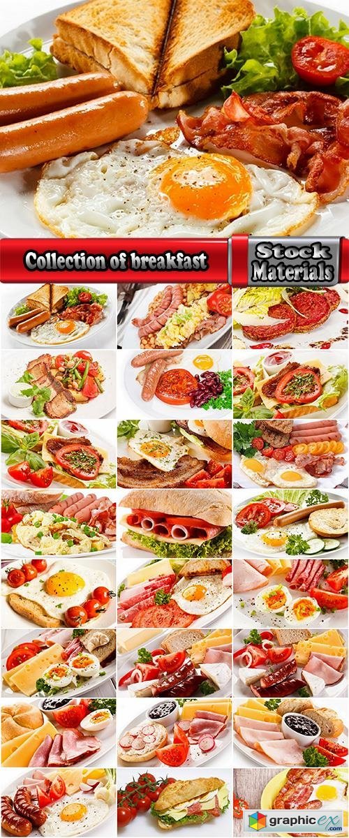 Collection of breakfast eggs bacon sausage salad vegetables 25 HQ Jpeg