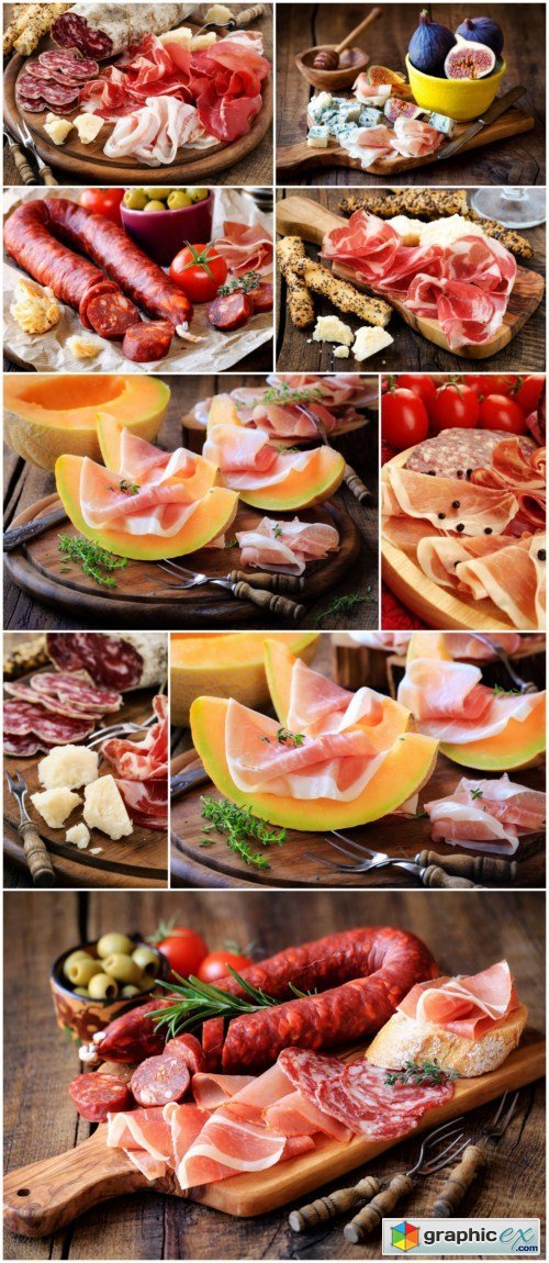 Italian prosciutto or coppa with breadsticks and parmes 9x JPEG