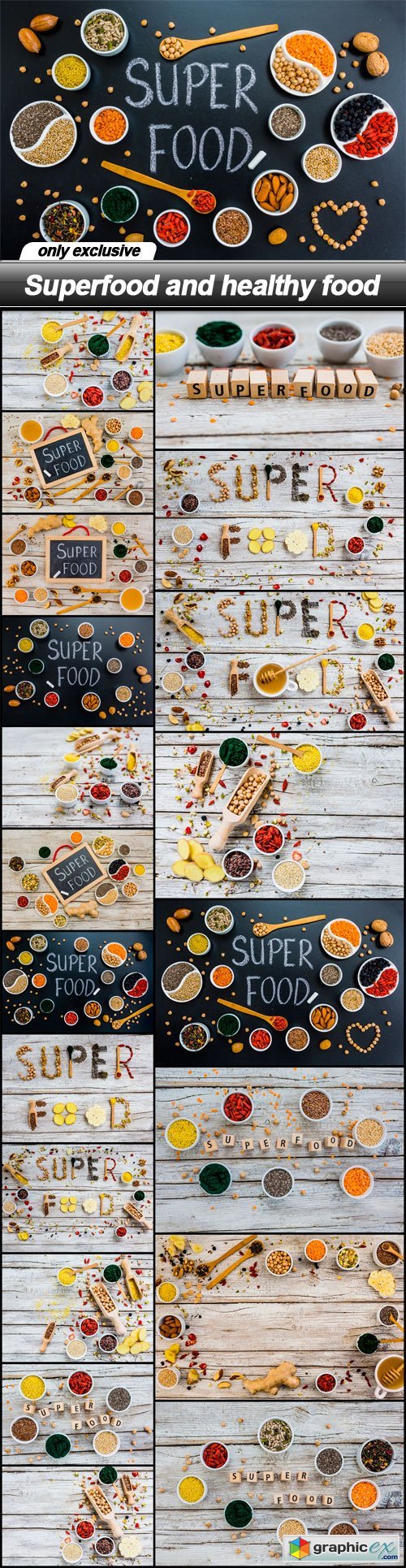 Superfood and healthy food - 20 UHQ JPEG