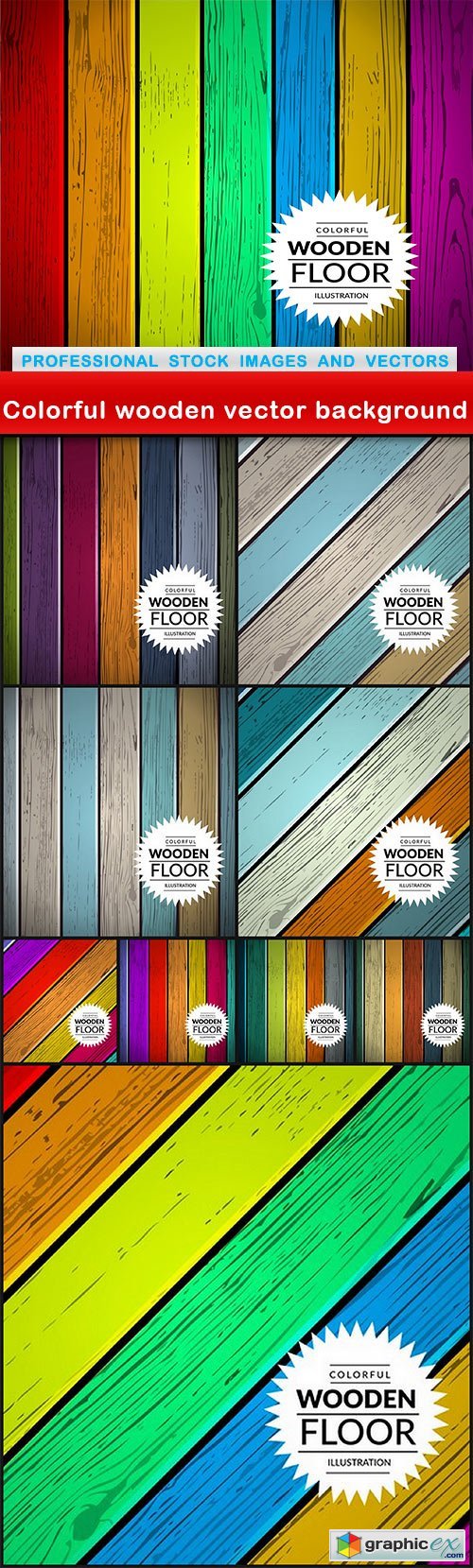 Colorful wooden vector background - 10 EPS