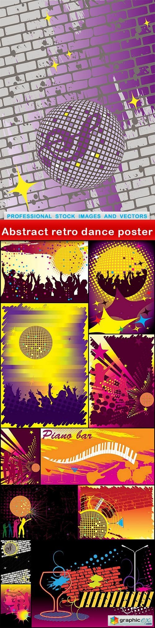 Abstract retro dance poster - 12 EPS
