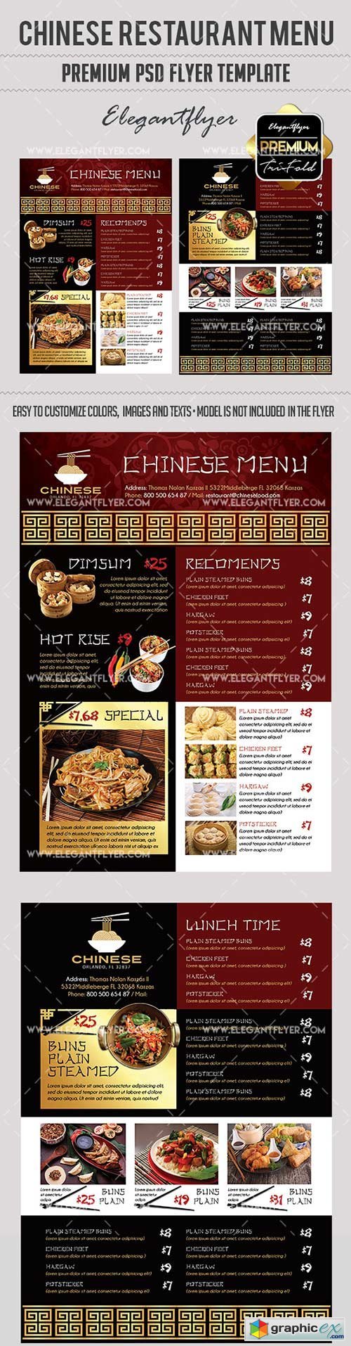 Chinese Restaurant Menu  Premium Flyer PSD Template