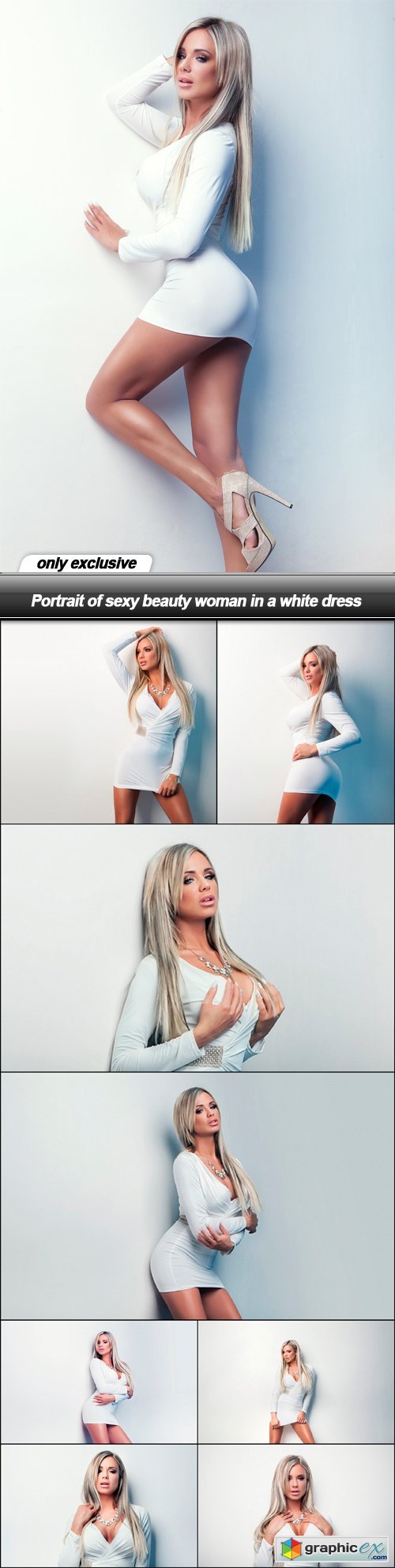 Portrait of sexy beauty woman in a white dress - 9 UHQ JPEG