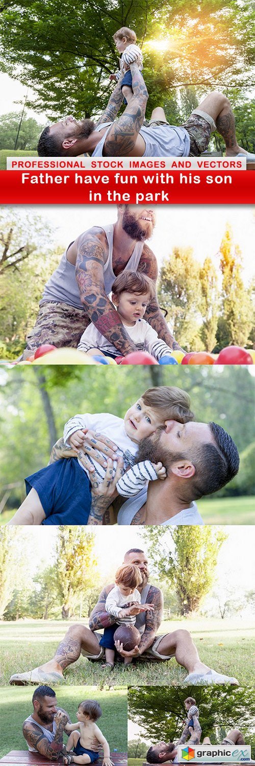 Father have fun with his son in the park - 6 UHQ JPEG