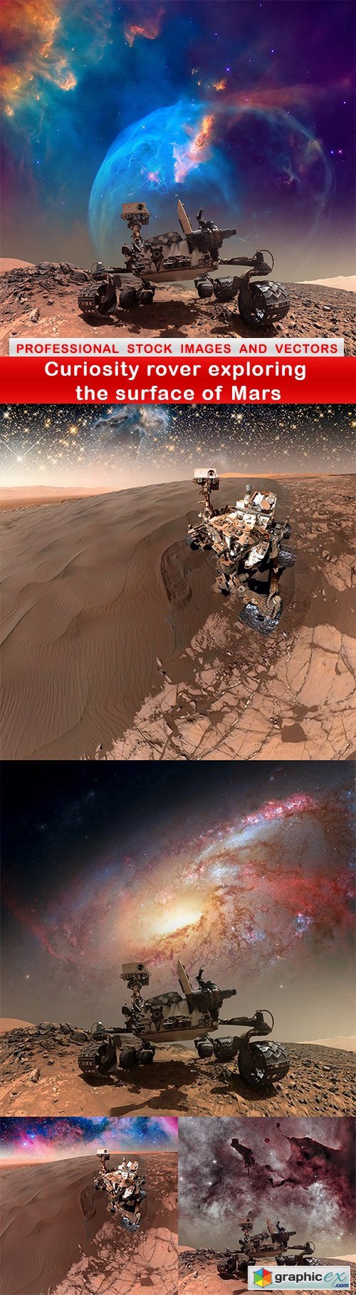 Curiosity rover exploring the surface of Mars - 5 UHQ JPEG