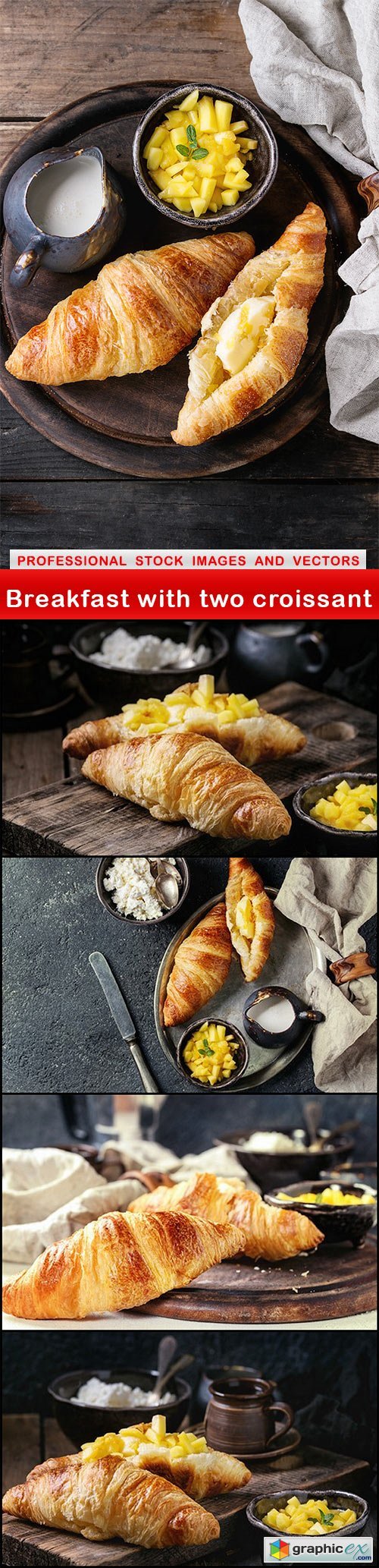 Breakfast with two croissant - 5 UHQ JPEG