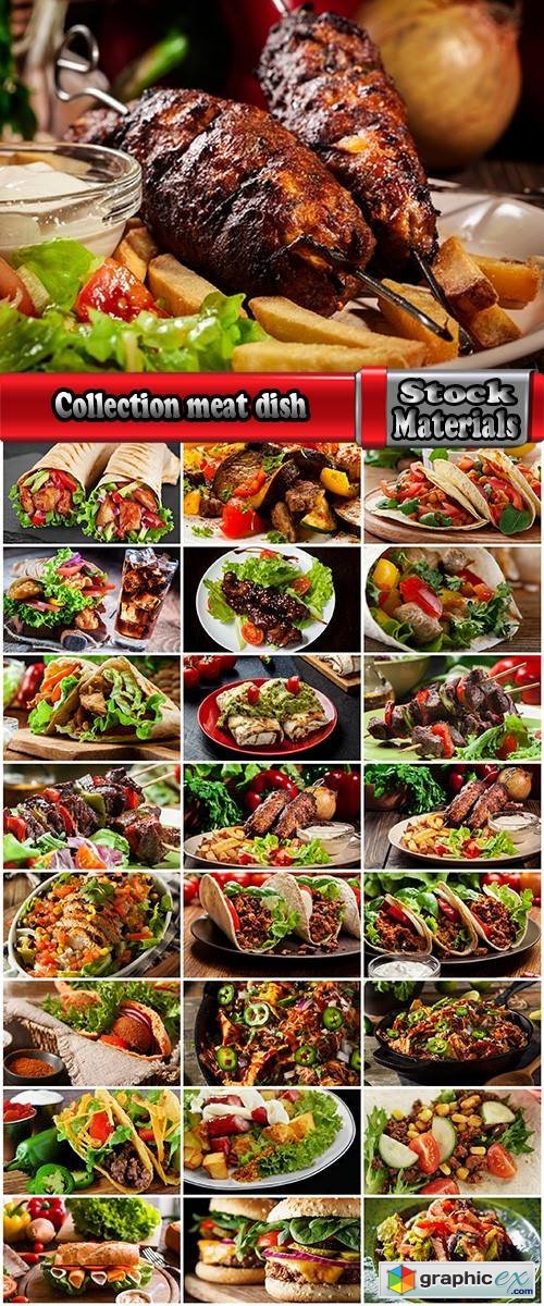 Collection meat dish grilled meat burger burrito salad vegetables 25 HQ Jpeg