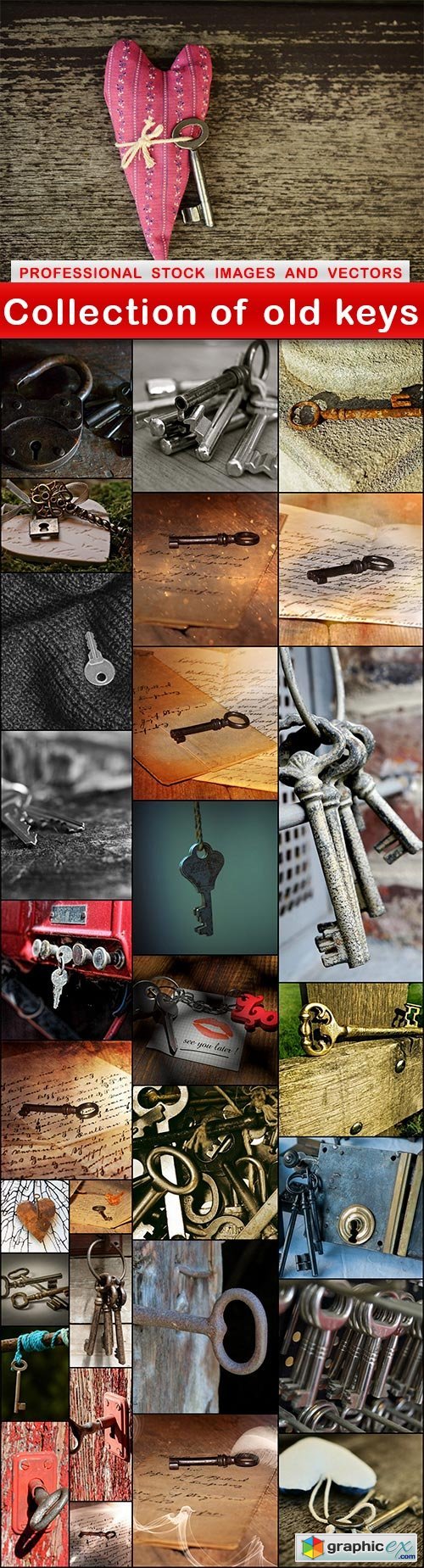 Collection of old keys - 30 UHQ JPEG