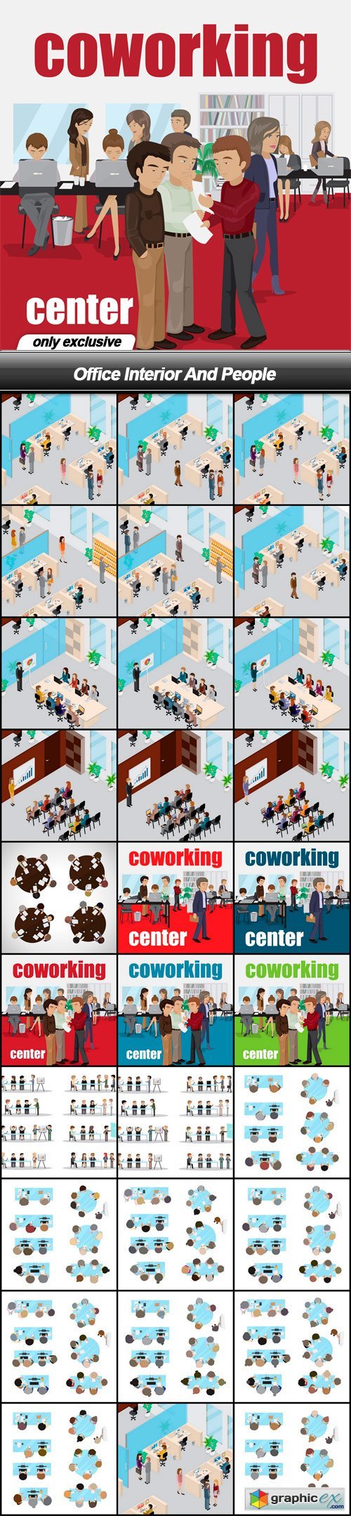 Office Interior And People - 29 EPS