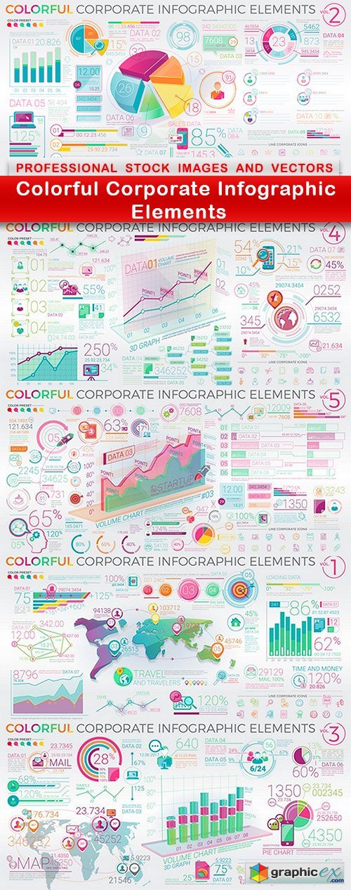 Colorful Corporate Infographic Elements - 5 EPS
