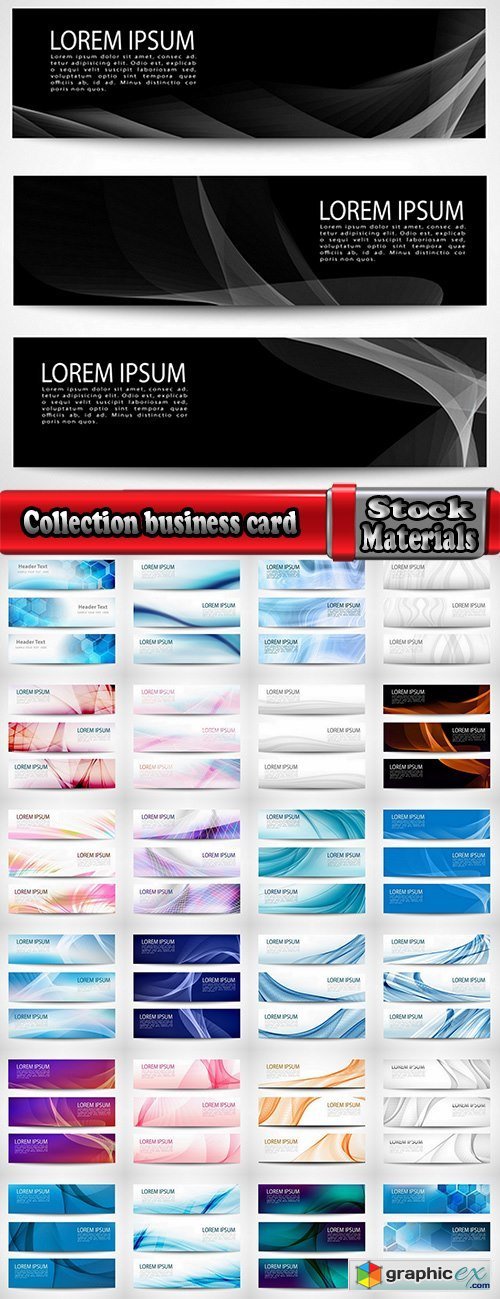 Collection business card flyer banner vector image 15-25 EPS