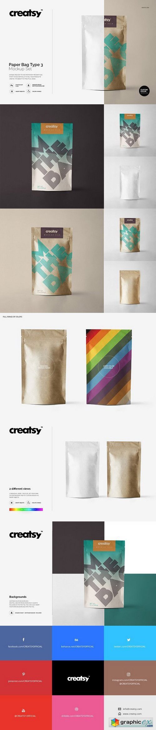 Paper Bag Type 3 Mockup Set