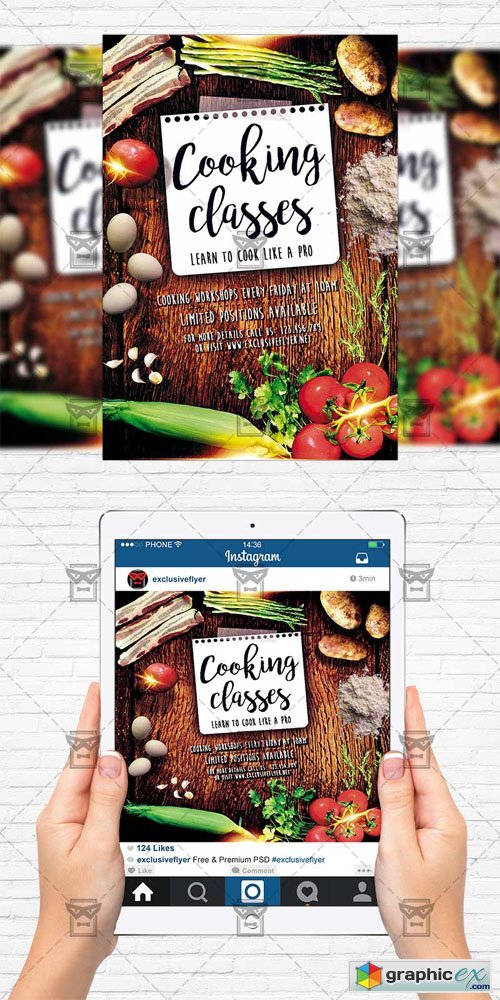 Cooking Lessons - Flyer Template + Instagram Size Flyer