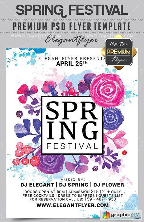 Spring Festival  Flyer PSD Template + Facebook Cover