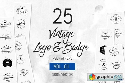 25 Vintage Logo & Badge Vol. 01