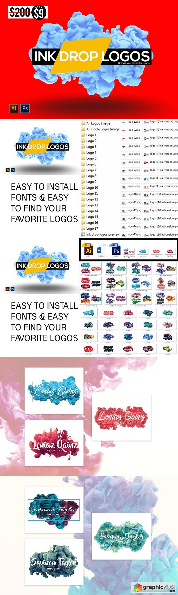 Ink Drop Logos Branding Kit
