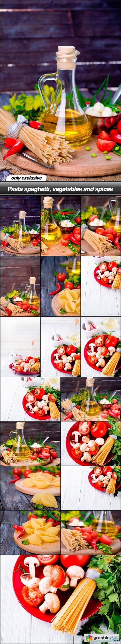 Pasta spaghetti, vegetables and spices - 18 UHQ JPEG