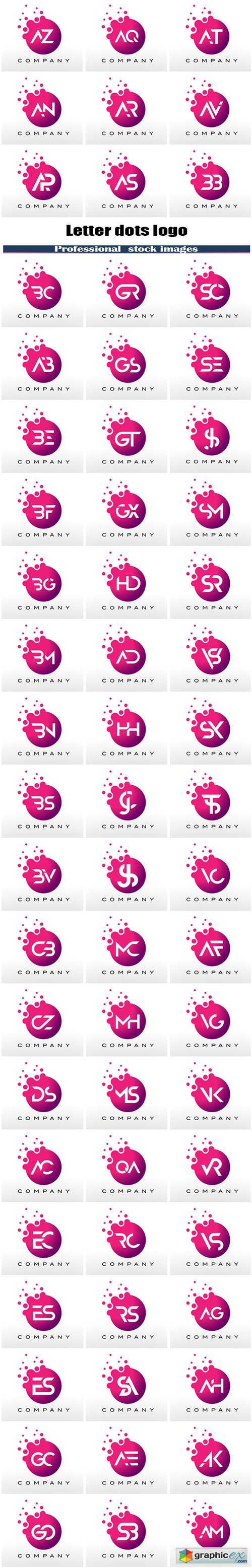 Letter dots logo design with creative trendy bubbles