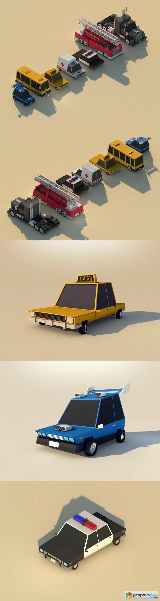 Low Poly Cars Asset Pack 1
