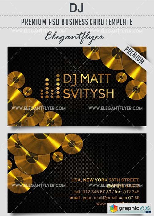 DJ V3 Premium Business card PSD Template