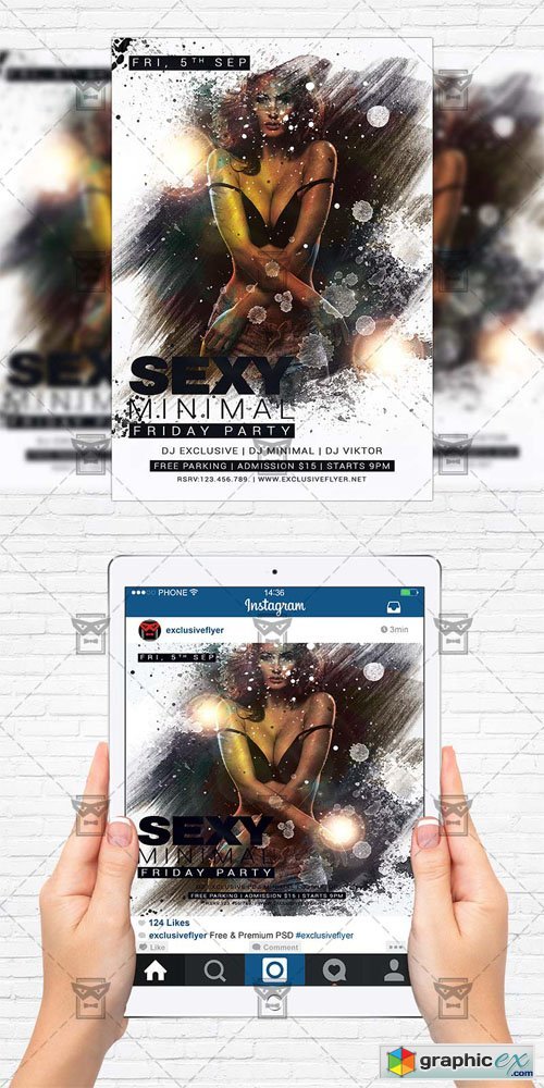 Sexy Minimal - Flyer Template + Instagram Size Flyer