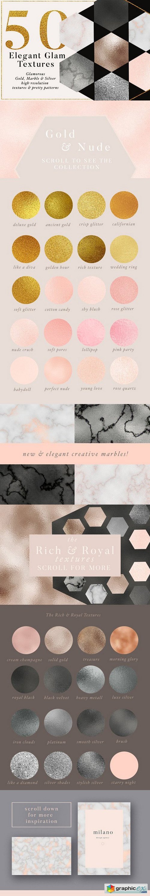50 Gold &Marble Glam Textures
