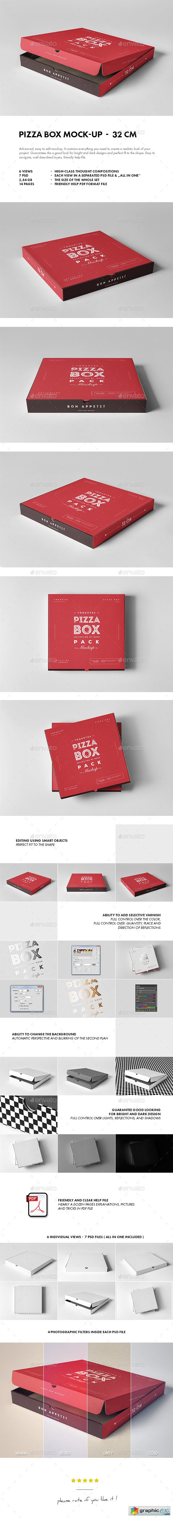 32 Pizza Box Mock-up