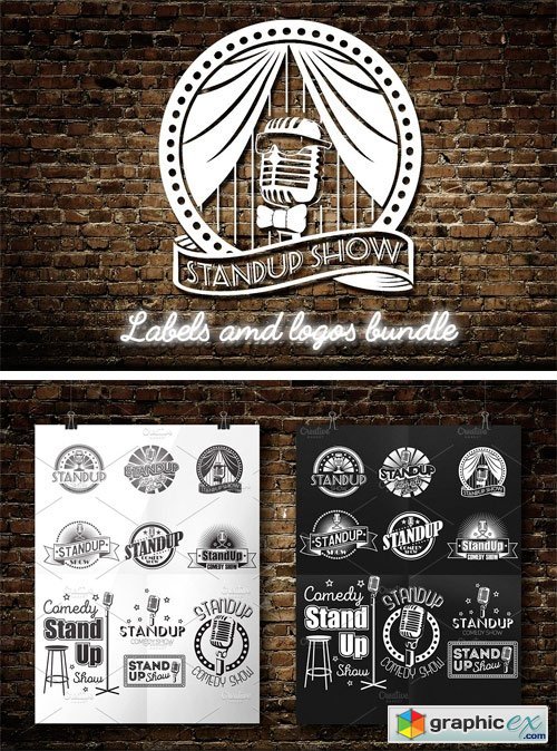 Stand up Comedy Show Logos Bundle