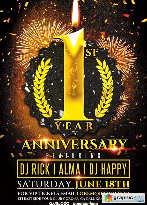 Anniversary Party V11 Flyer Template